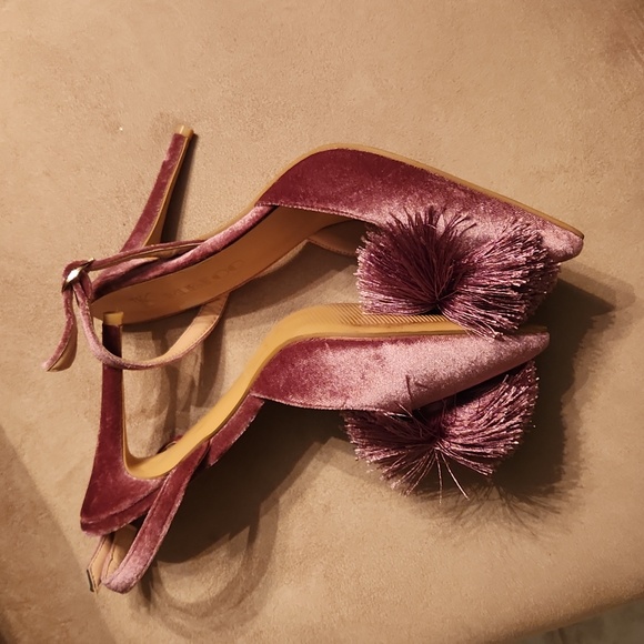 Kmeioo beautiful pumps Puff pompon Hight heel pointed toe size 7 - Picture 9 of 15